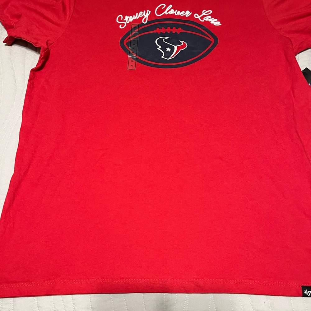 47’ Brand Stoney Clover Lane Collab Houston TexansT-Shirt NFL Size XL Racer Red